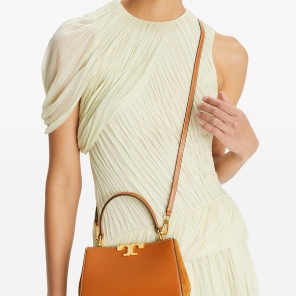 Tory Burch Handbags - Tory Burch Tan Leather Top-Handle Eleanor  Satchel